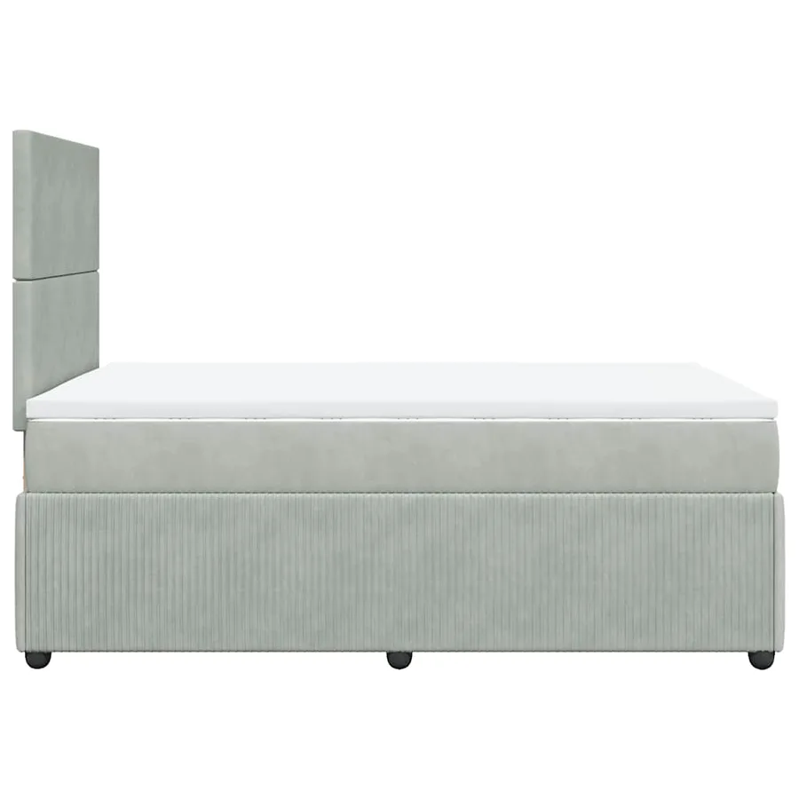 Sommier à lattes de lit et matelas gris clair 120x190cm velours - 5