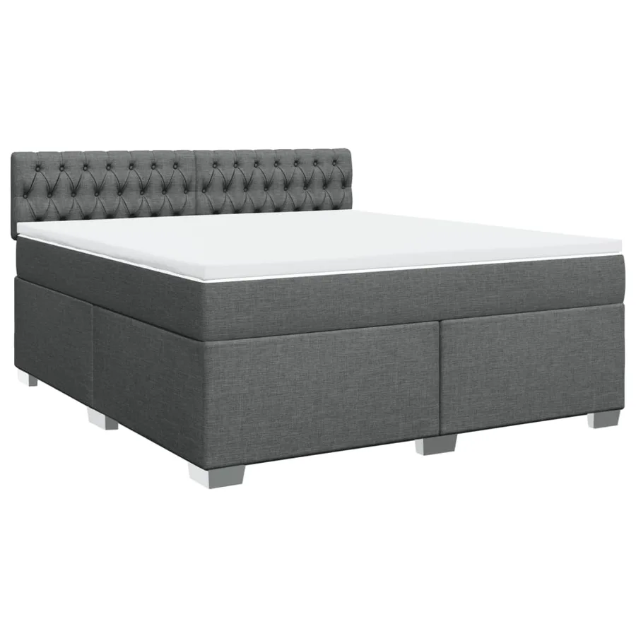Sommier à lattes de lit avec matelas Gris foncé 180x200cm Tissu - 2