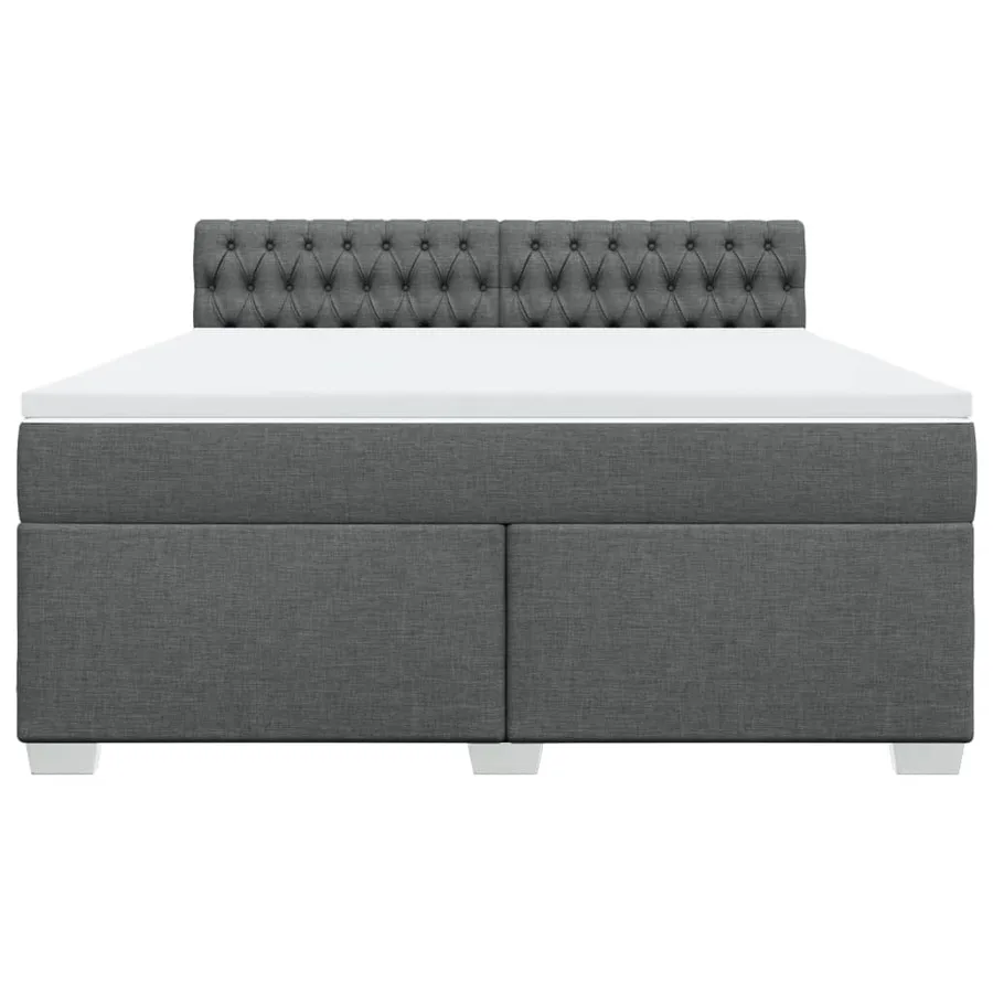 Sommier à lattes de lit avec matelas Gris foncé 180x200cm Tissu - 4