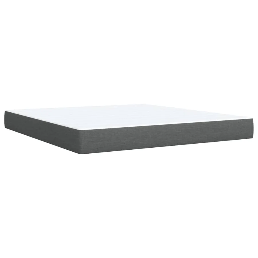 Sommier à lattes de lit avec matelas Gris foncé 180x200cm Tissu - 6