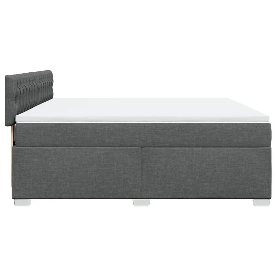 Sommier à lattes de lit avec matelas Gris foncé 180x200cm Tissu - 9