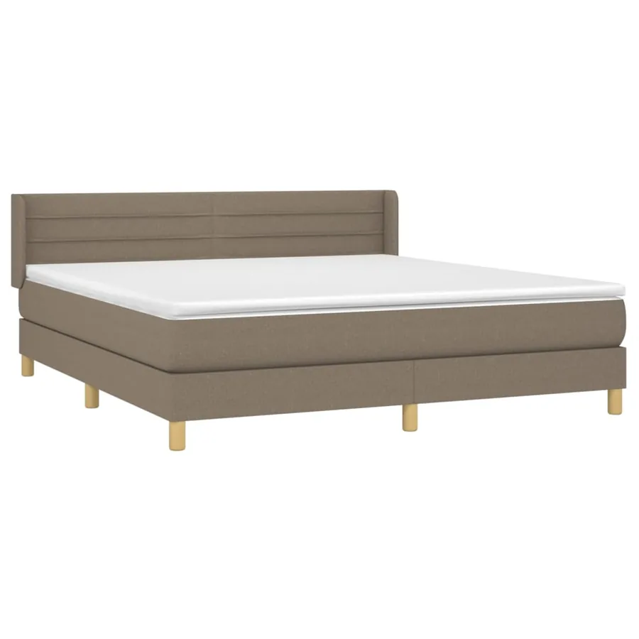 Sommier à lattes de lit avec matelas Taupe 160x200 cm Tissu - 3