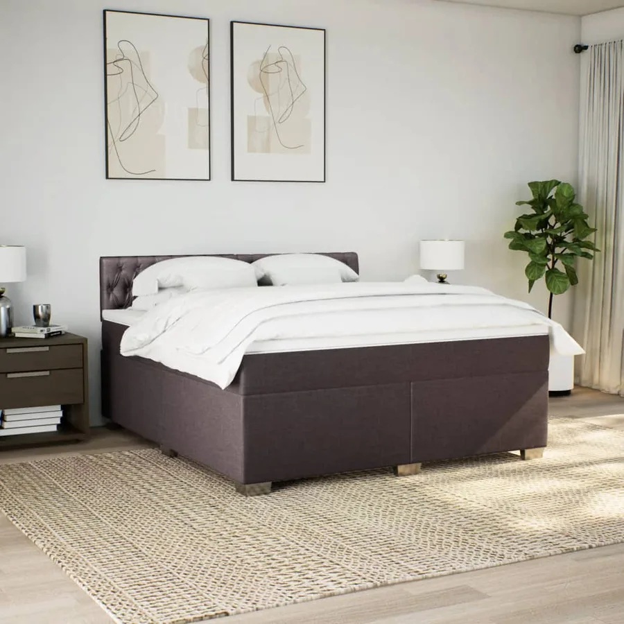 Sommier à lattes de lit avec matelas Marron foncé 180x200 cm - 3