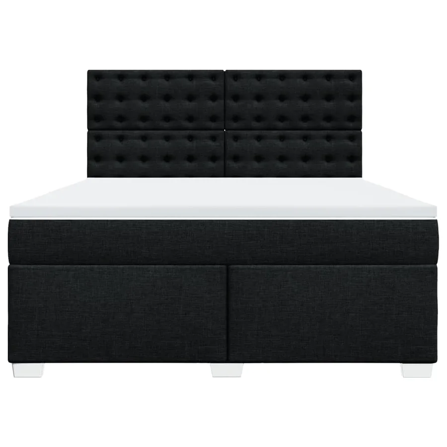 Sommier à lattes de lit avec matelas Noir 180x200 cm Tissu - 4