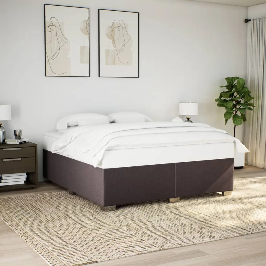 Sommier à lattes de lit avec matelas Marron foncé 180x200 cm - 3