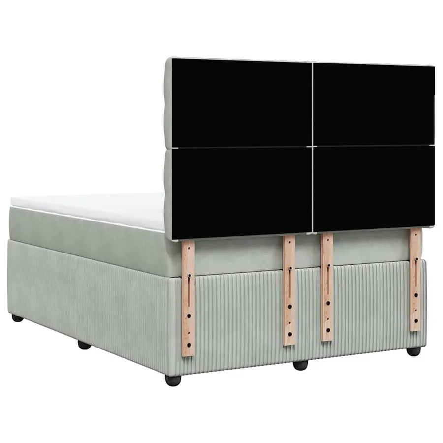 Sommier à lattes de lit et matelas Gris clair 140x200cm Velours - 6