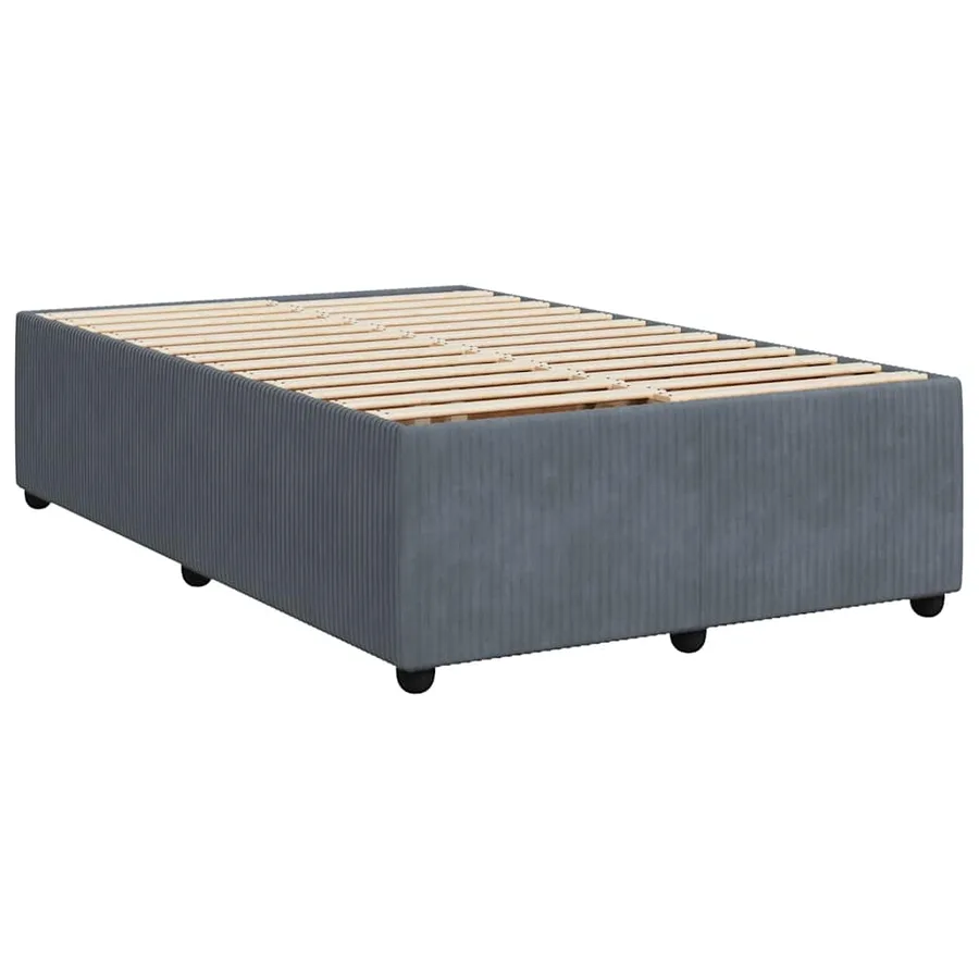 Sommier à lattes de lit et matelas gris foncé 120x190cm velours - 5