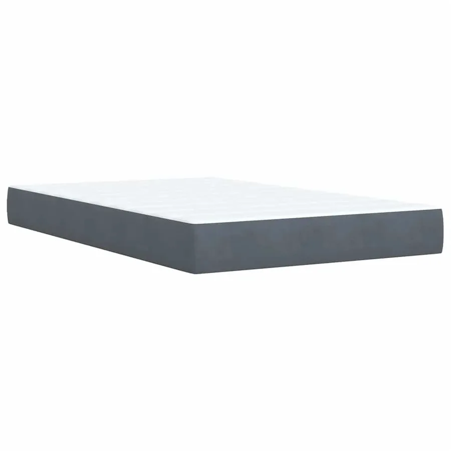 Sommier à lattes de lit et matelas gris foncé 120x190cm velours - 6