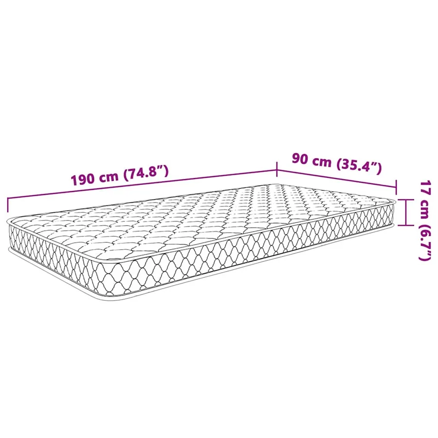 Matelas en mousse à mémoire de forme blanc 90x190x17 cm doux - 8
