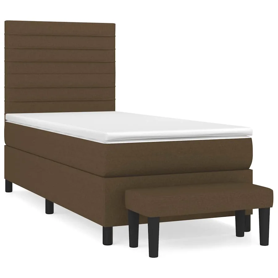 Sommier à lattes de lit avec matelas Marron foncé 90x200 cm - 2