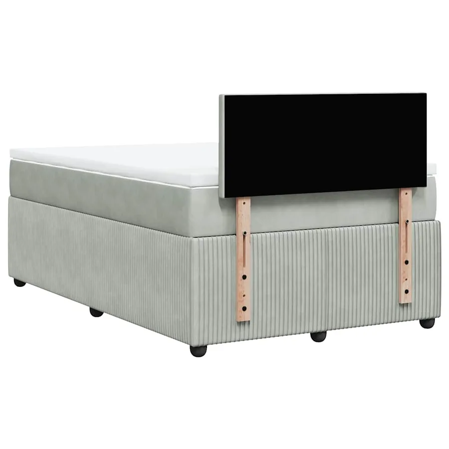 Sommier à lattes de lit et matelas Gris clair 120x200cm Velours - 10
