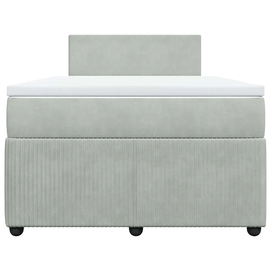 Sommier à lattes de lit et matelas Gris clair 120x200cm Velours - 4