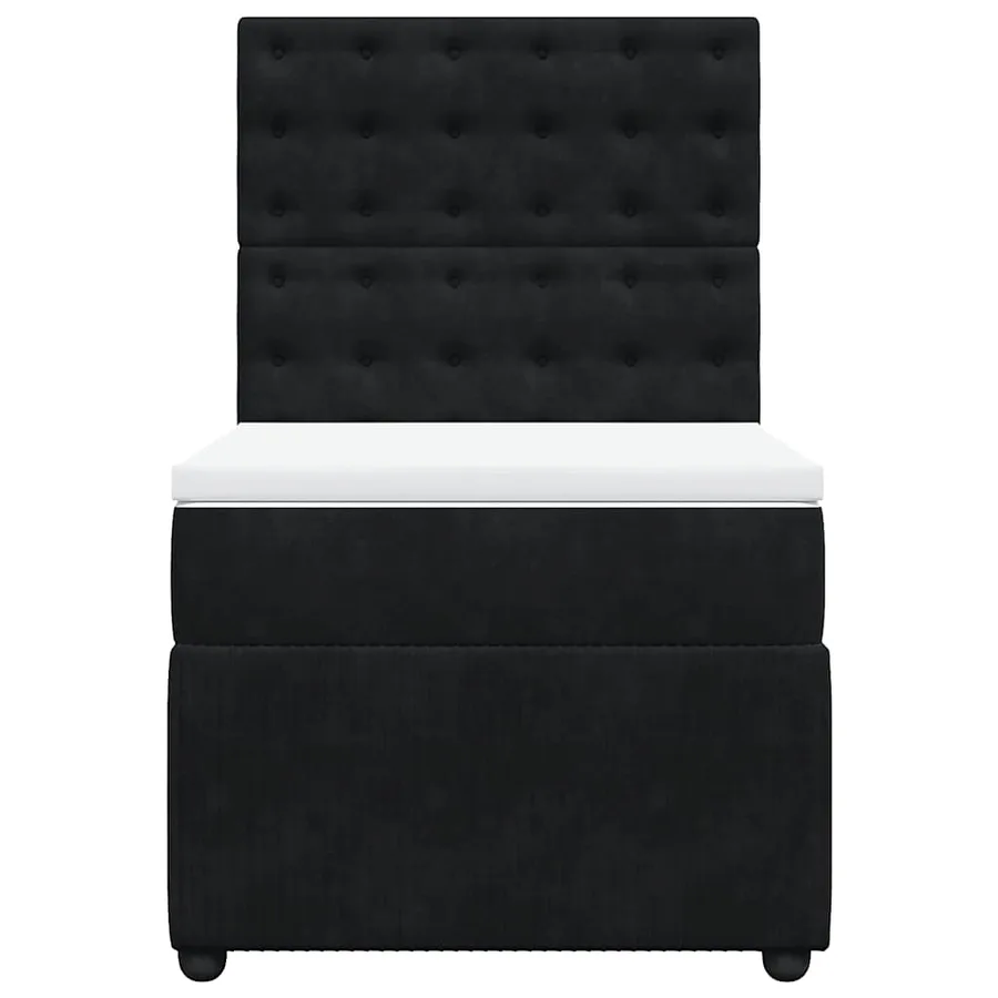 Sommier à lattes de lit avec matelas Noir 90x190 cm Velours - 4