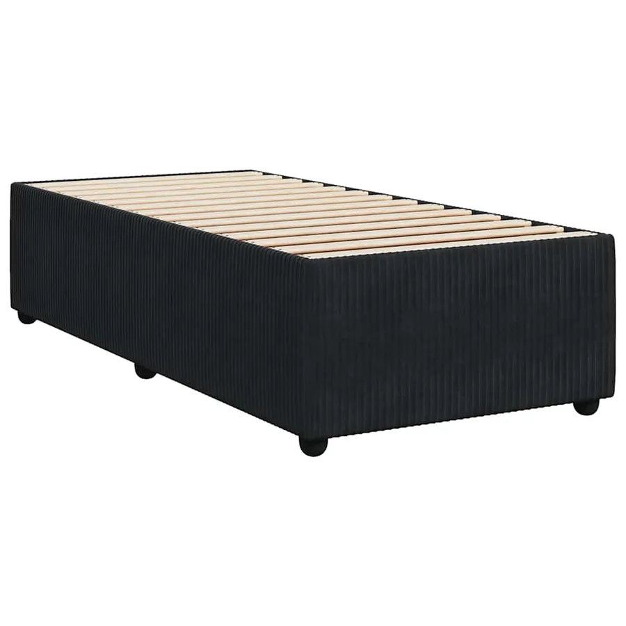 Sommier à lattes de lit avec matelas Noir 90x190 cm Velours - 8