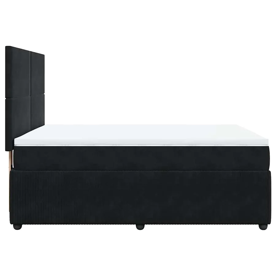 Sommier à lattes de lit avec matelas Noir 140x190 cm Velours - 5