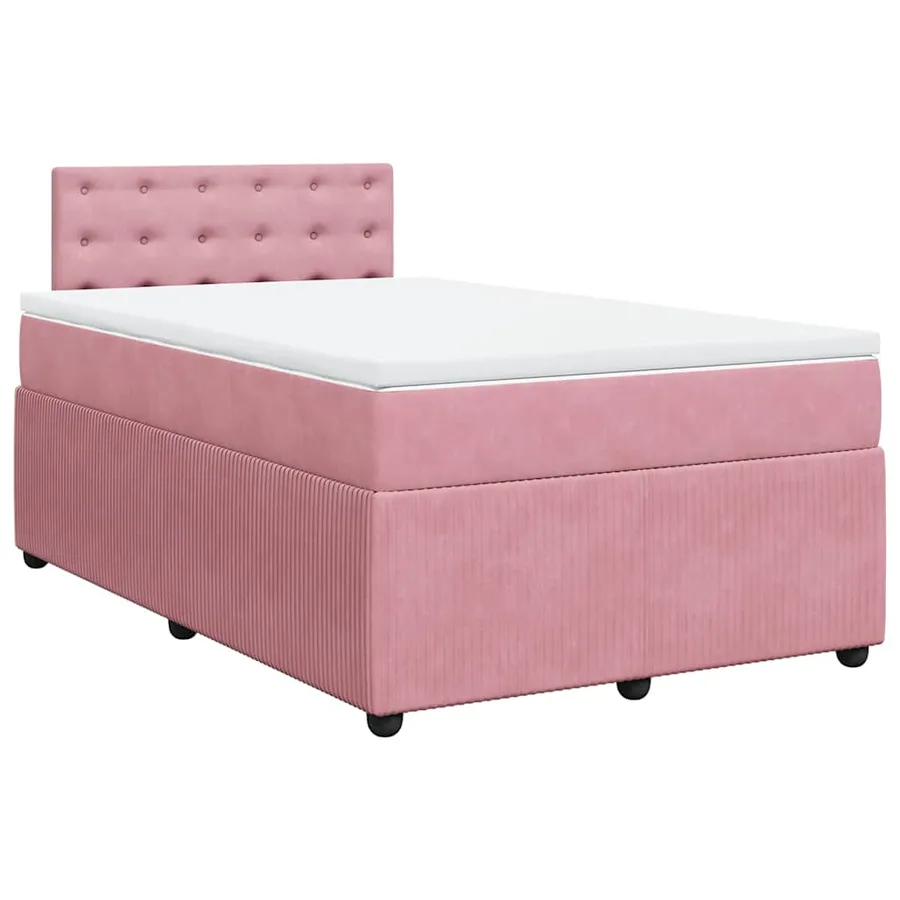 Sommier à lattes de lit avec matelas Rose 120x200 cm Velours - 2