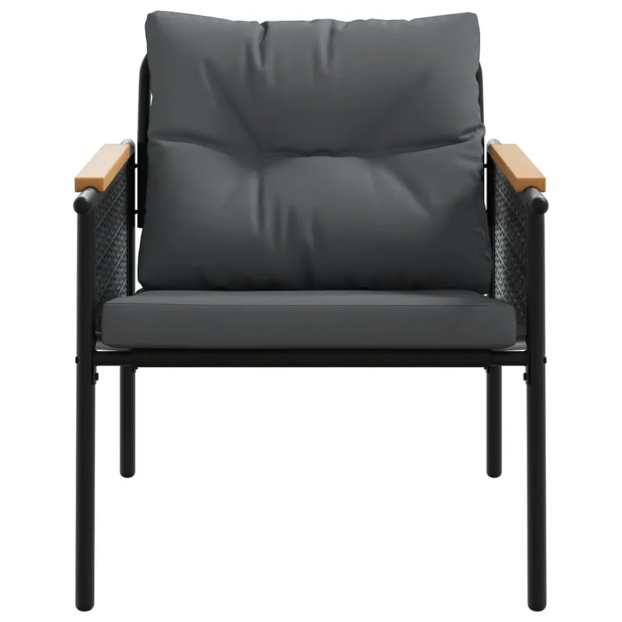 Chaises de jardin avec coussins lot de 2 noir acier - 3