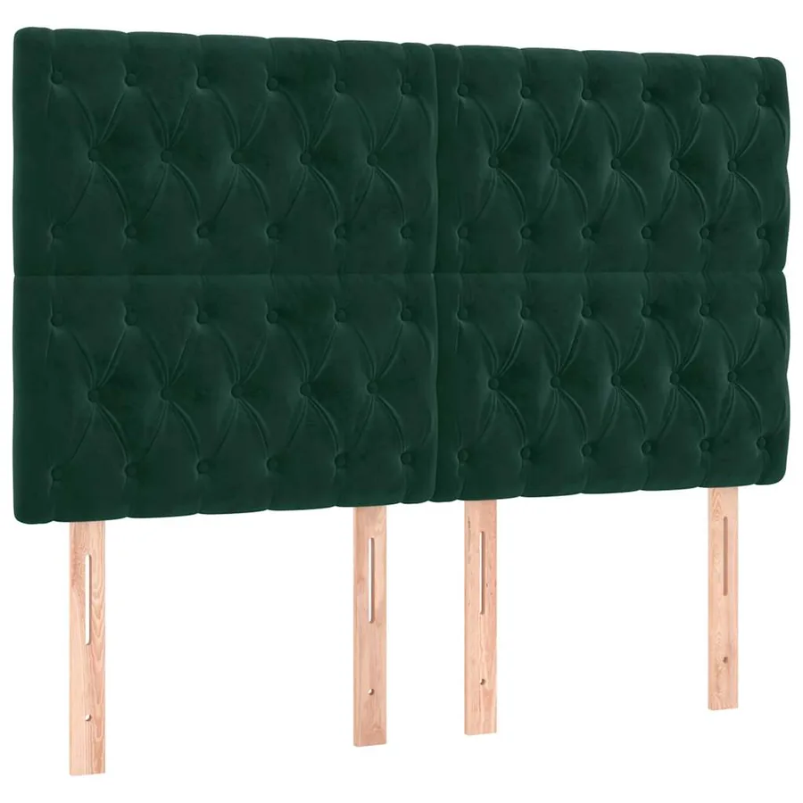 Tête de lit Vert foncé 144 x 7 x 118/128 cm Velours - 2