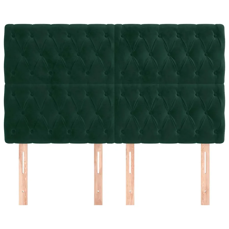 Tête de lit Vert foncé 144 x 7 x 118/128 cm Velours - 3