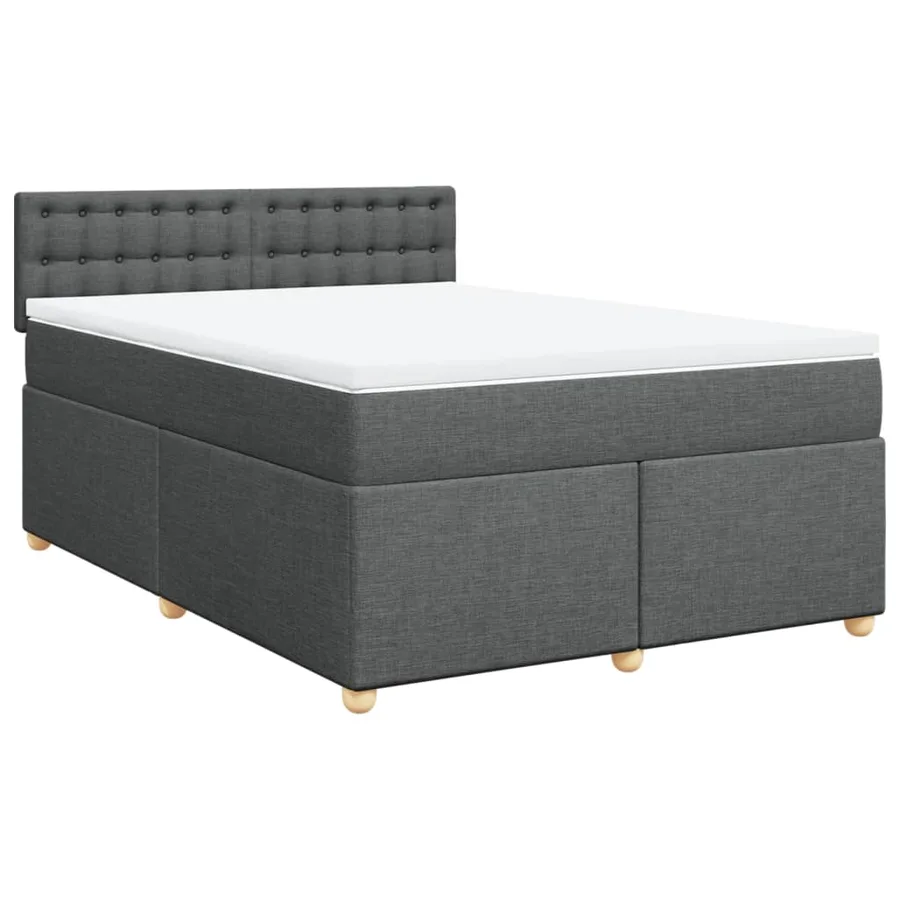 Sommier à lattes de lit avec matelas Gris foncé 140x200cm Tissu - 3