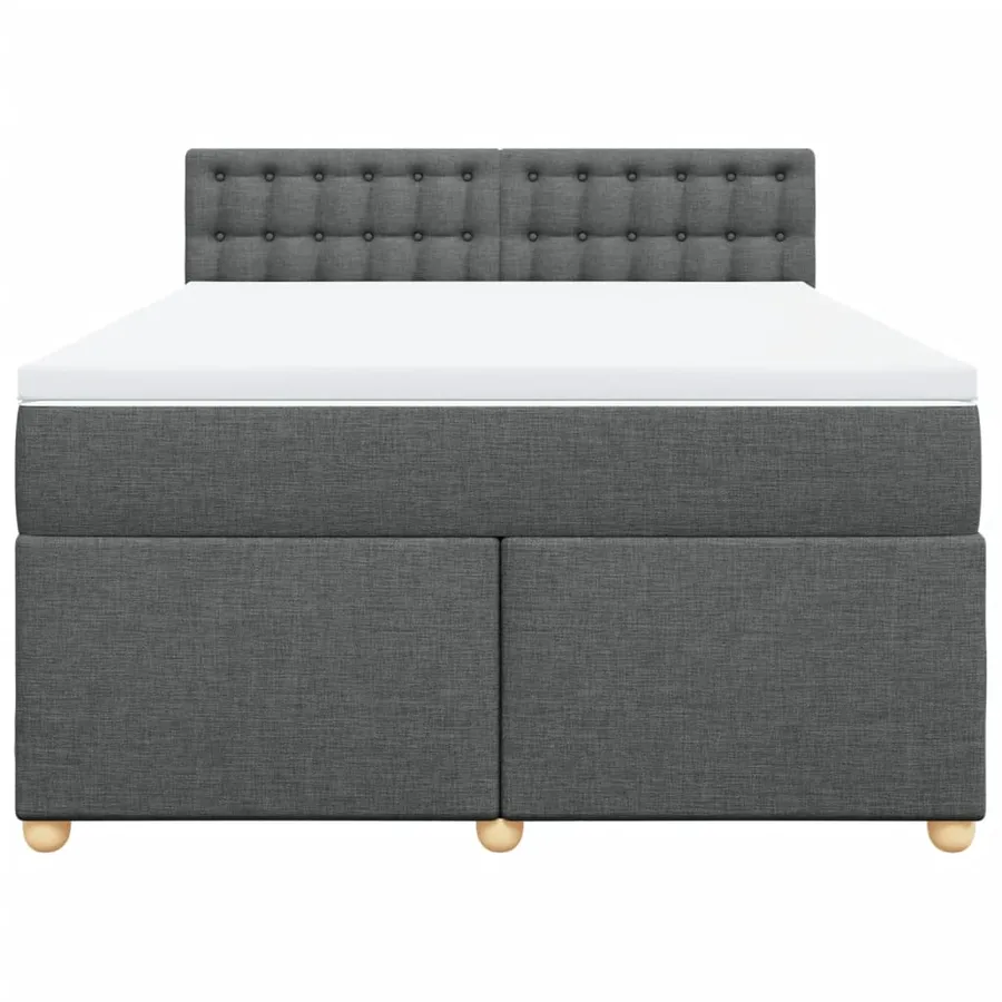 Sommier à lattes de lit avec matelas Gris foncé 140x200cm Tissu - 6