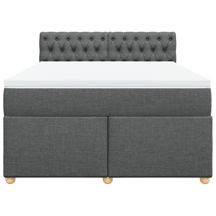 Sommier à lattes de lit avec matelas Gris foncé 140x200cm Tissu - 6
