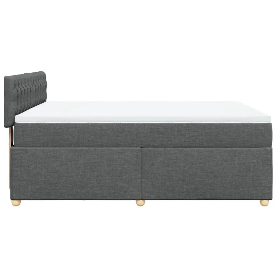 Sommier à lattes de lit avec matelas Gris foncé 140x200cm Tissu - 7