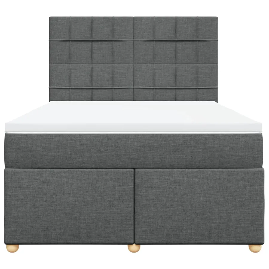 Sommier à lattes de lit avec matelas Gris foncé 140x200cm Tissu - 4
