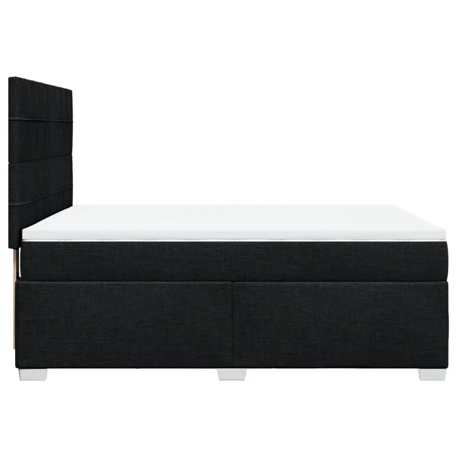 Sommier à lattes de lit avec matelas Noir 160x200 cm Tissu - 11