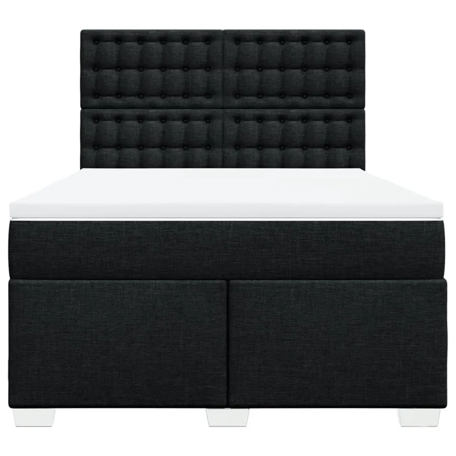 Sommier à lattes de lit avec matelas Noir 160x200 cm Tissu - 6