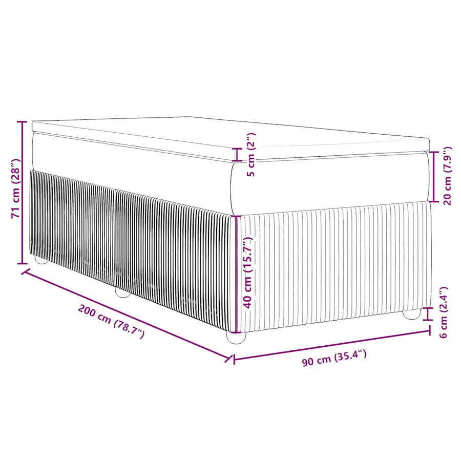 Sommier à lattes de lit avec matelas Rose 90x200 cm Velours - 12
