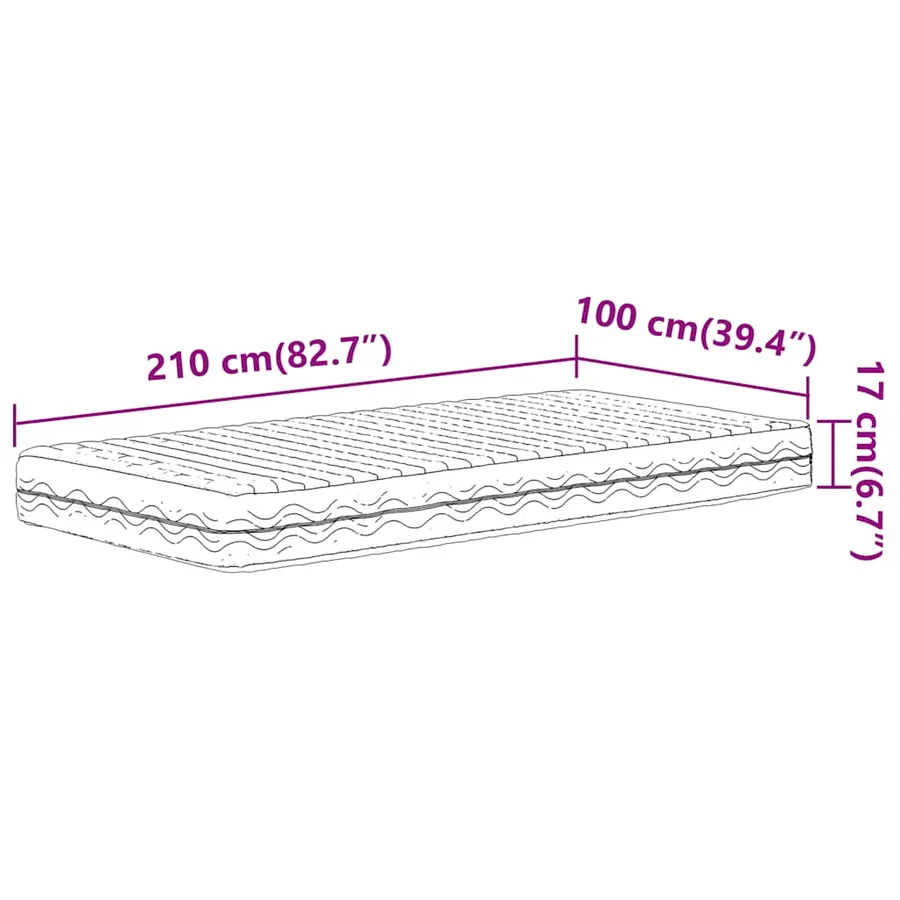 Matelas en mousse blanc 100x210 cm dureté H2 H3 - 9