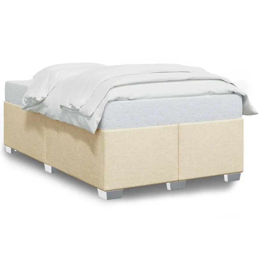 Cadre de lit sans matelas crème 120x190 cm tissu - 2