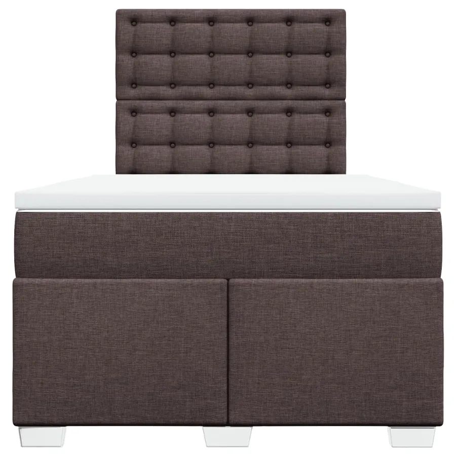 Sommier à lattes de lit et matelas marron foncé 120x190cm tissu - 4