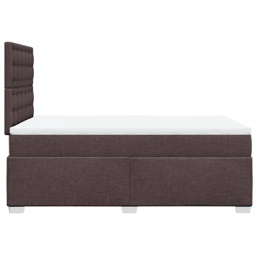Sommier à lattes de lit et matelas marron foncé 120x190cm tissu - 9