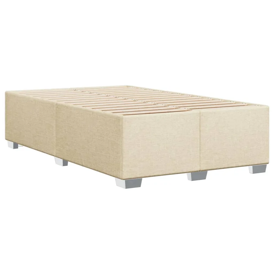 Sommier à lattes de lit avec matelas crème 120x190 cm tissu - 8