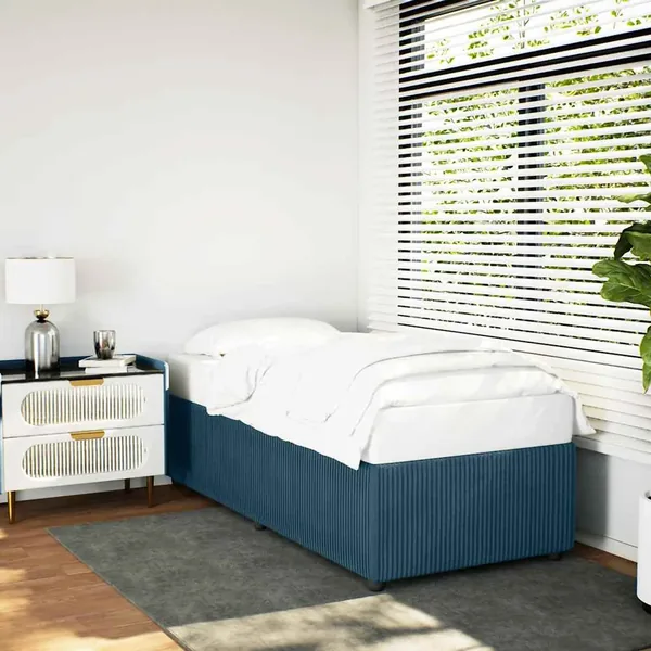 Cadre de lit sans matelas bleu 90x200 cm velours