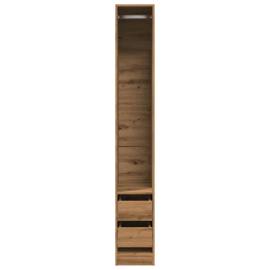 Garde-robe chêne artisanal 30x50x200 cm bois d'ingénierie - 4