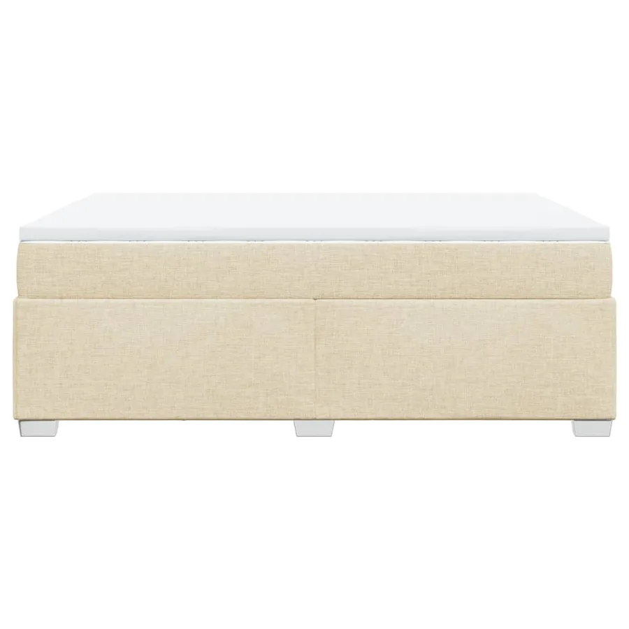 Sommier à lattes de lit avec matelas Crème 160x200 cm Tissu - 8