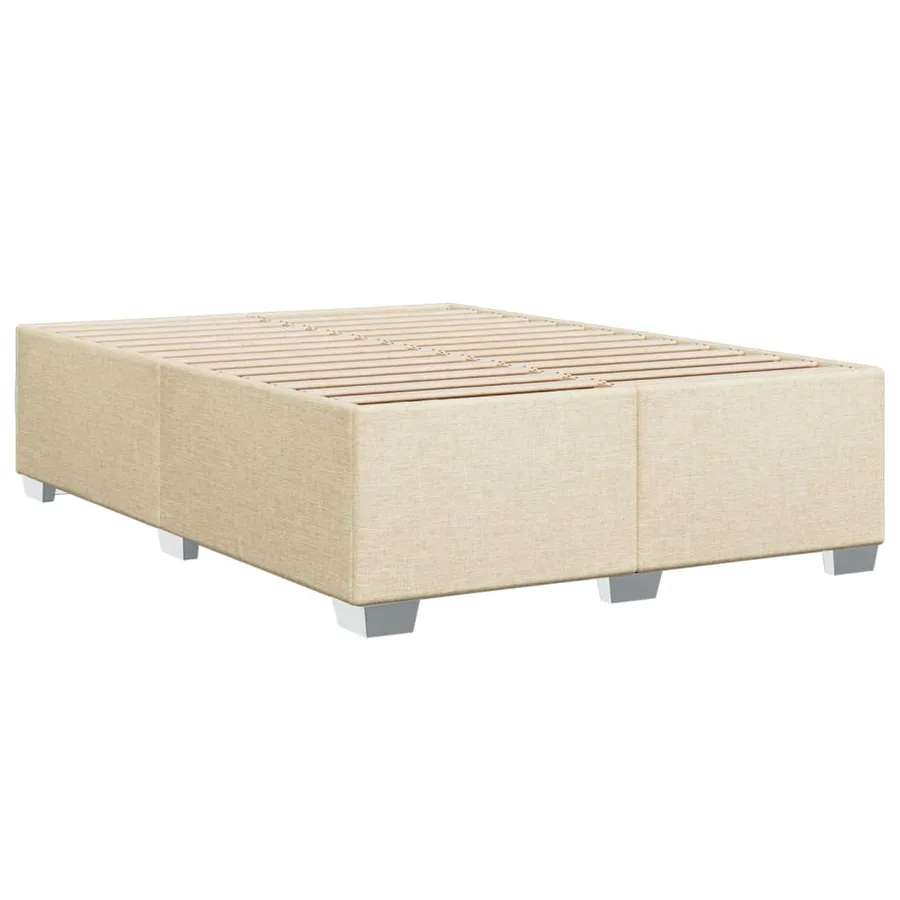 Sommier à lattes de lit avec matelas Crème 160x200 cm Tissu - 8