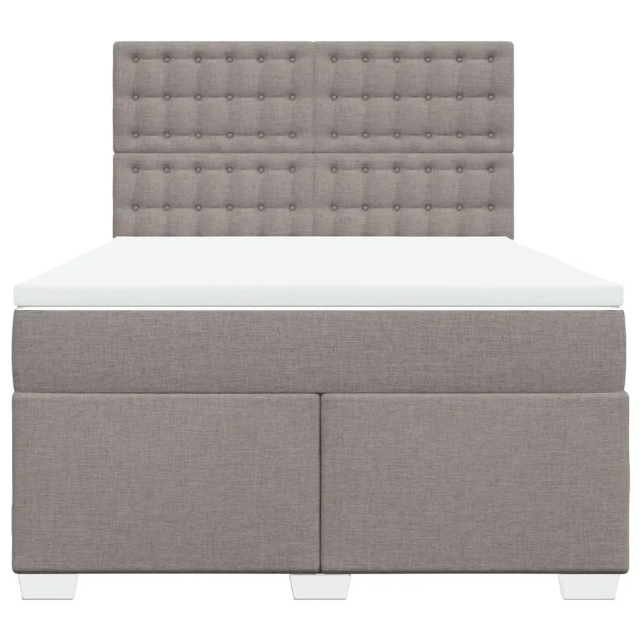 Sommier à lattes de lit avec matelas Taupe 160x200 cm Tissu - 6