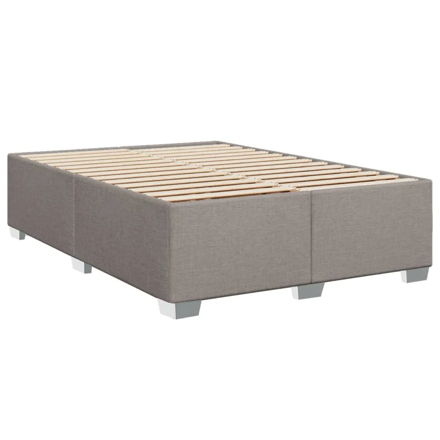 Sommier à lattes de lit avec matelas Taupe 160x200 cm Tissu - 5