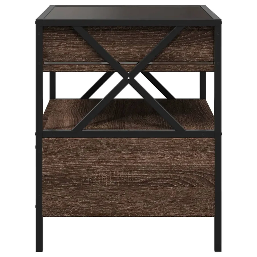 Table basse avec LED Infinity chêne marron 40x40x51 cm - 7