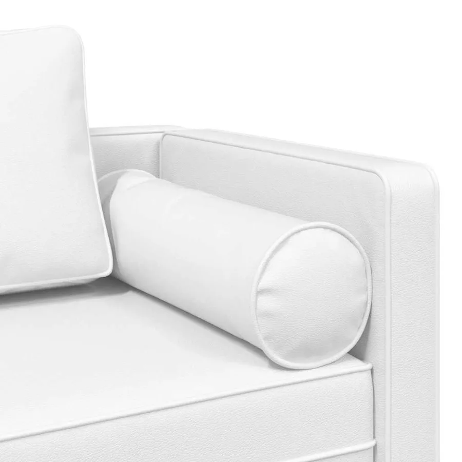 Chaise longue avec coussins blanc similicuir - 6