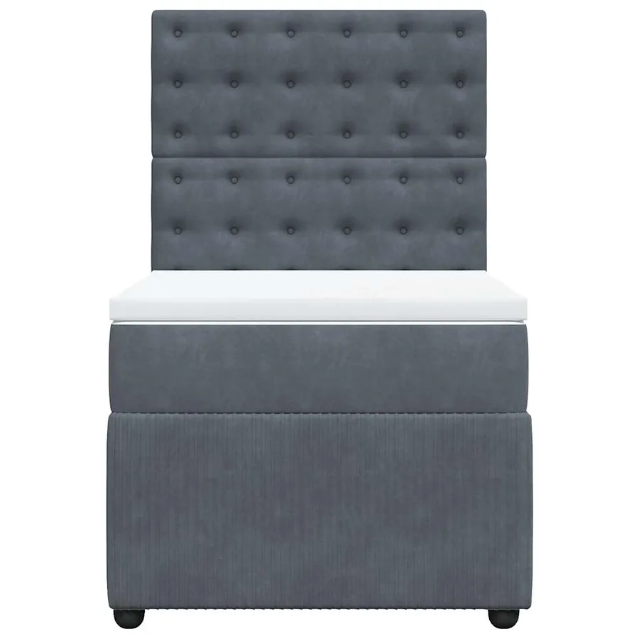 Sommier à lattes de lit et matelas Gris foncé 90x190 cm Velours - 6