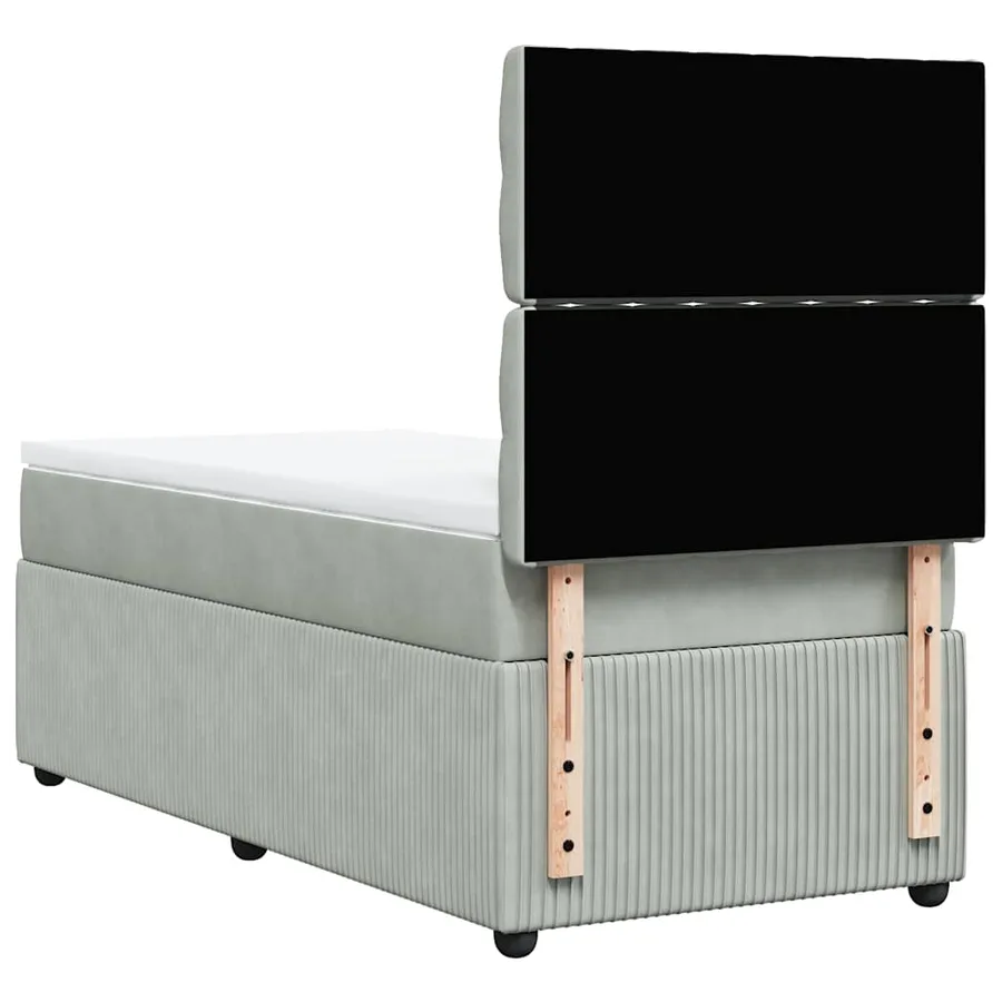 Sommier à lattes de lit et matelas Gris clair 90x200 cm Velours - 8
