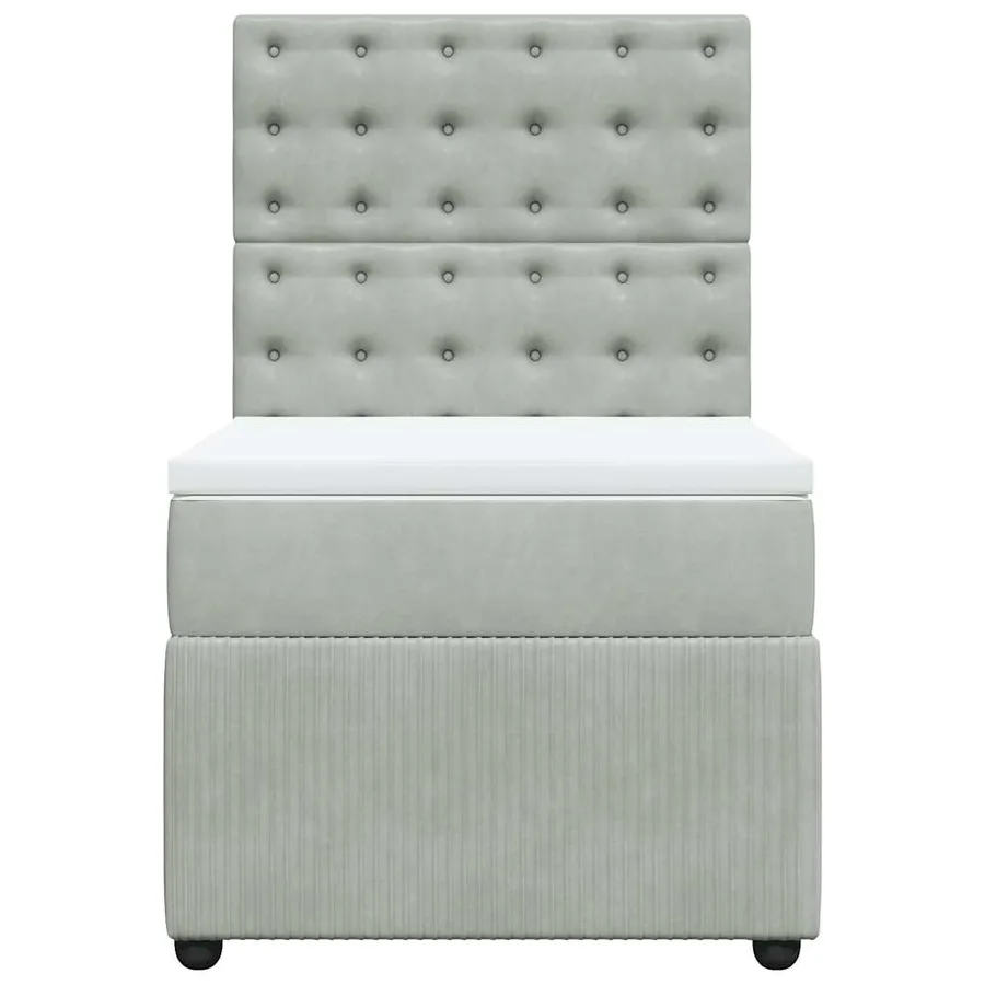 Sommier à lattes de lit et matelas Gris clair 90x200 cm Velours - 6