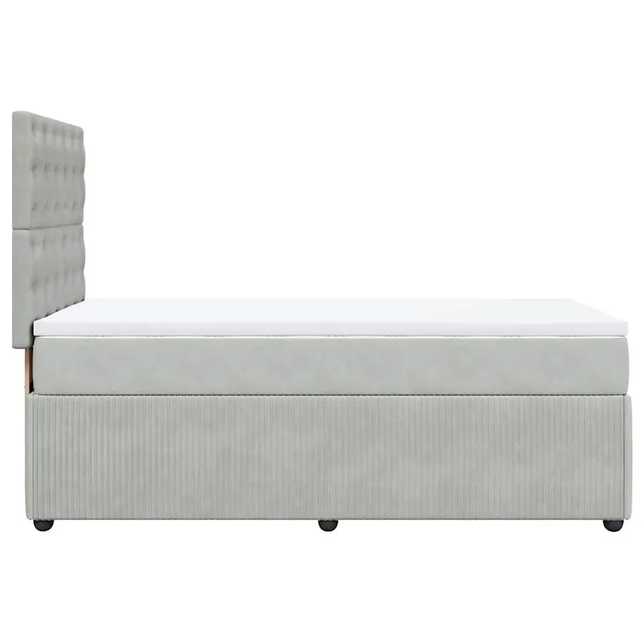 Sommier à lattes de lit et matelas Gris clair 90x200 cm Velours - 7