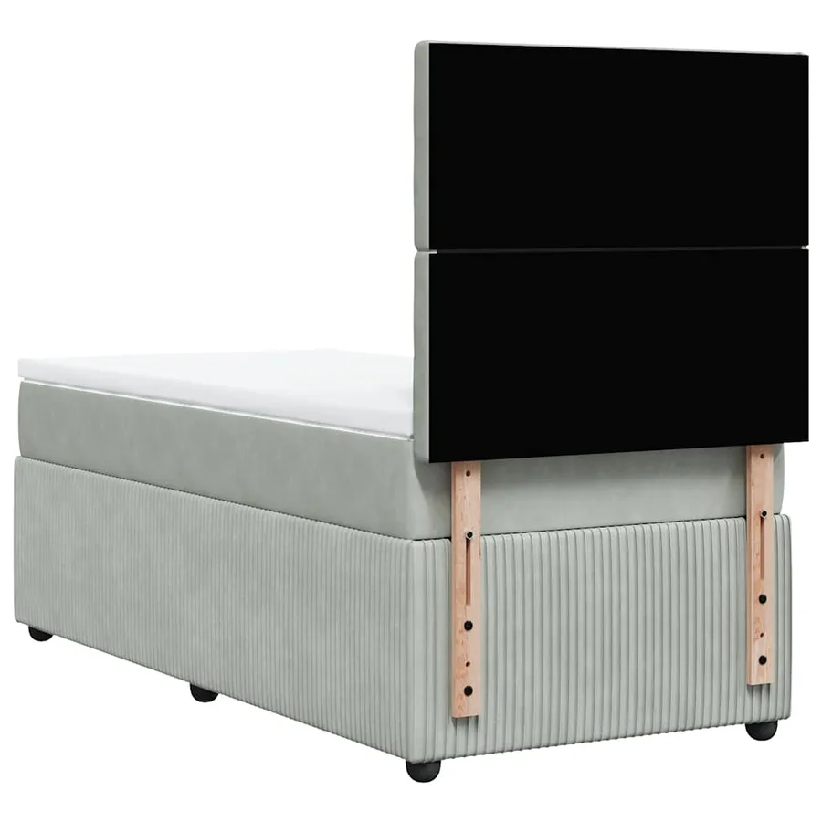 Sommier à lattes de lit et matelas Gris clair 90x200 cm Velours - 8