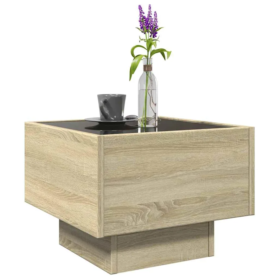 Table d'appoint et LED chêne sonoma 40x40x30 cm bois ingénierie - 5